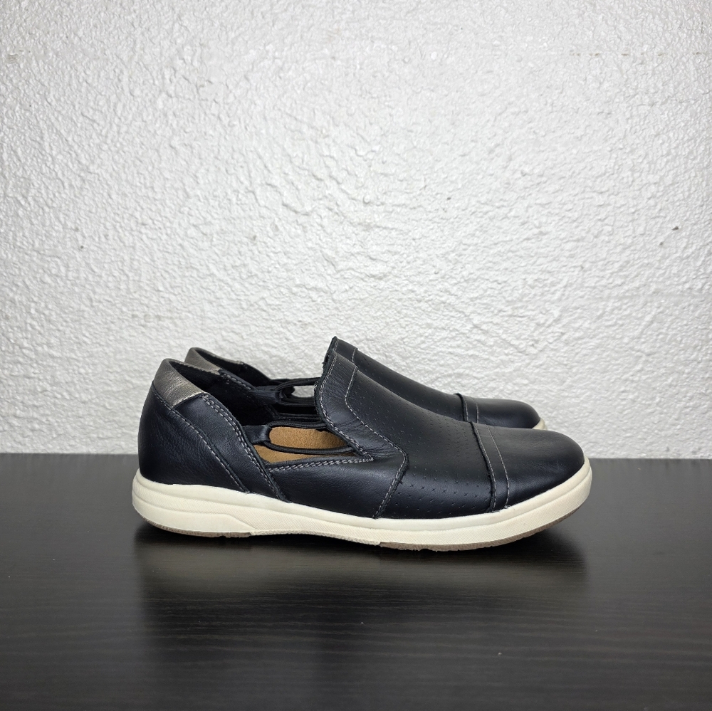 Earth Origins Elizabeth Wide Shoes Women Color Black Leather Slip On Size 6 - Picture 5 of 12